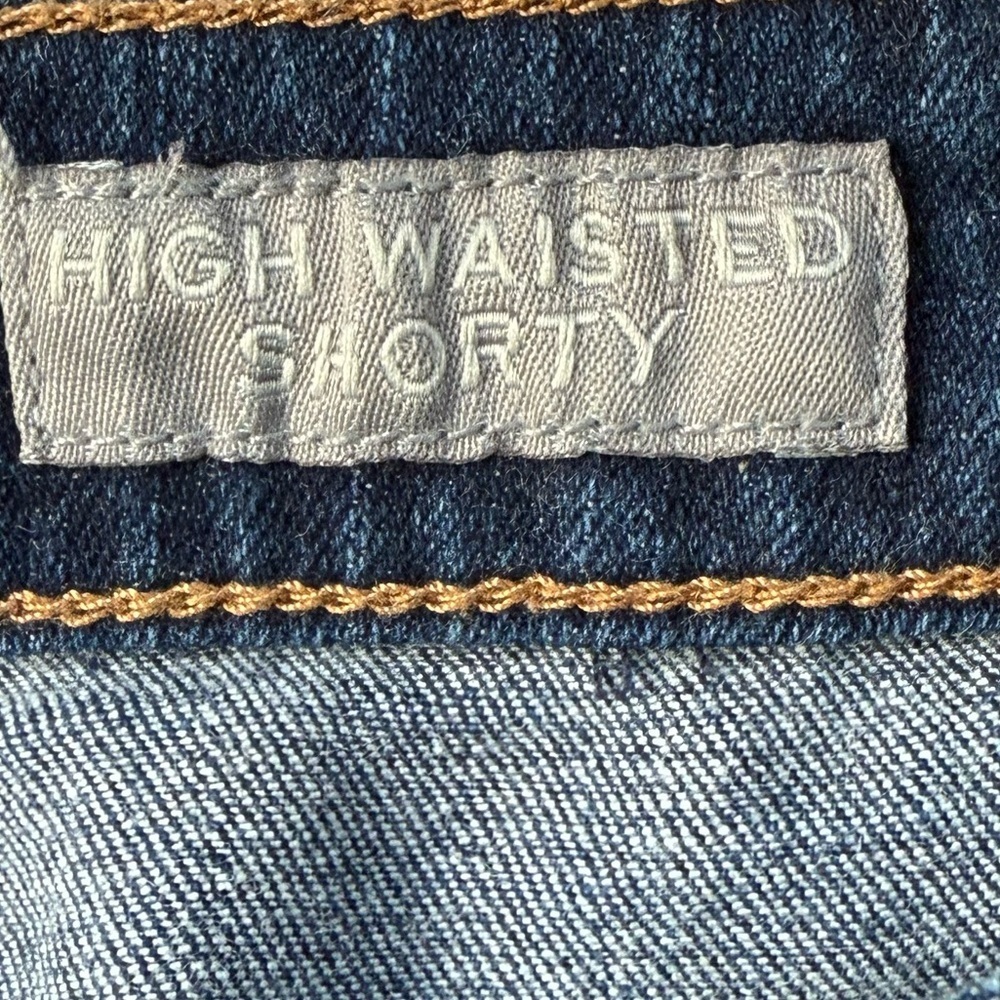 Aeropostale High Waisted Shorty Distressed Denim Shorts Sz 2 - Picture 6 of 7